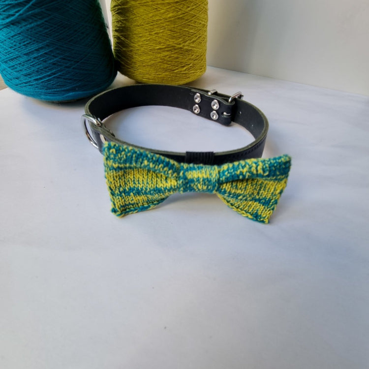 Small - Medium Dog Bow Tie: Wasabi Mix - Wool & Water
