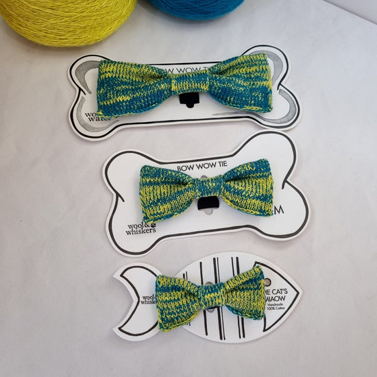 Small - Medium Dog Bow Tie: Wasabi Mix - Wool & Water