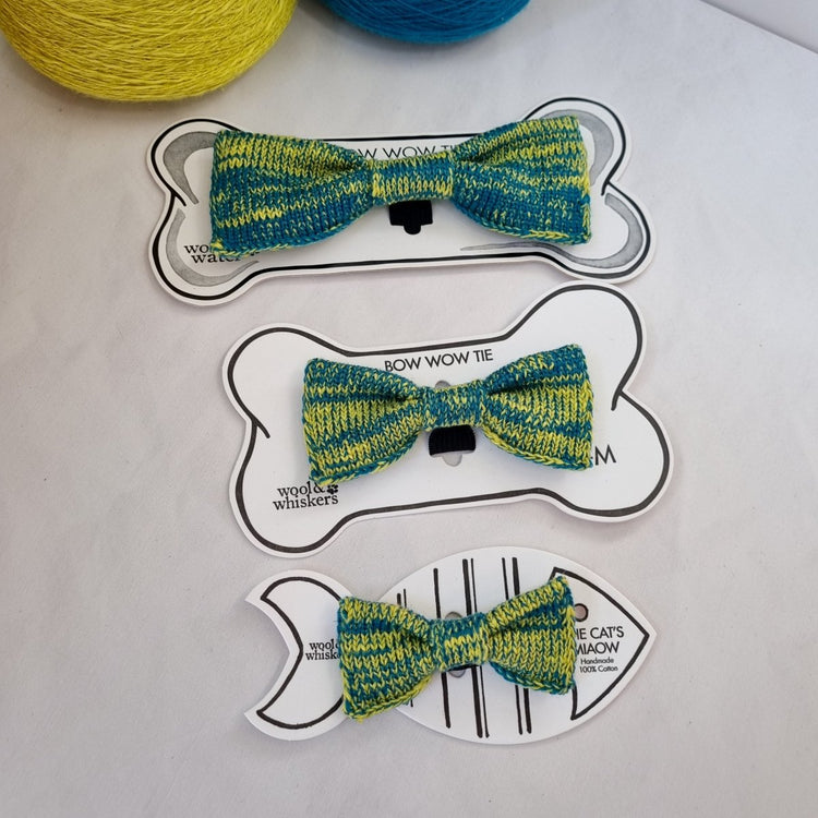 Small - Medium Dog Bow Tie: Wasabi Mix - Wool & Water
