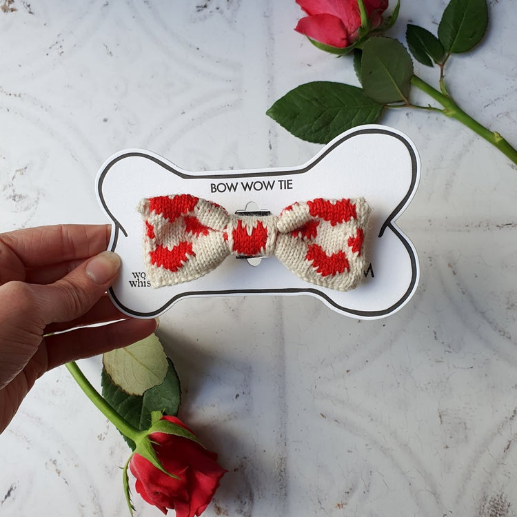 The Love Hearts Bow Tie : Small - Medium Dog - Wool & Water