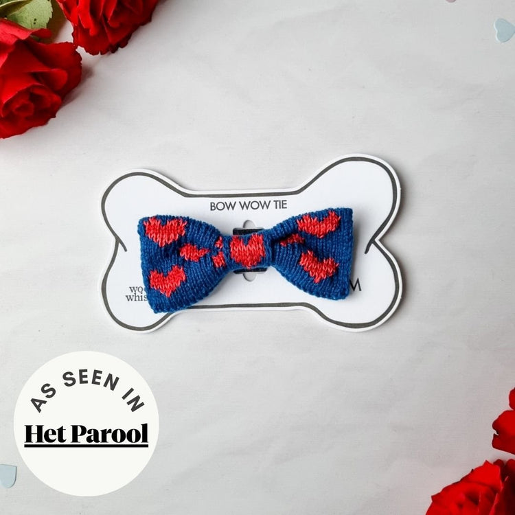 The Love Hearts Bow Tie : Small - Medium Dog - Wool & Water