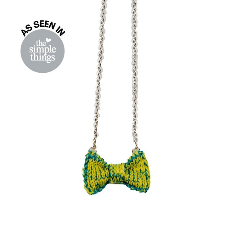 Wasabi Mix Mini Bow Tie Necklace - Wool & Water