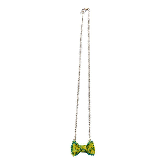Wasabi Mix Mini Bow Tie Necklace - Wool & Water