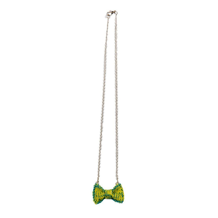Wasabi Mix Mini Bow Tie Necklace - Wool & Water