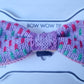 Small - Medium Dog Bow Tie: Rainbow Raindrops (Lilac)