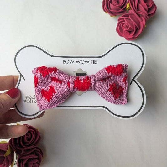 Small - Medium Dog Bow Tie: Sparkly Love - Wool & Whiskers