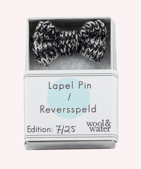 Grey/White Bow Tie Pin - Wool & Water