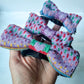 Large Dog Bow Tie: Rainbow Raindrops (Lilac) - Wool & Water