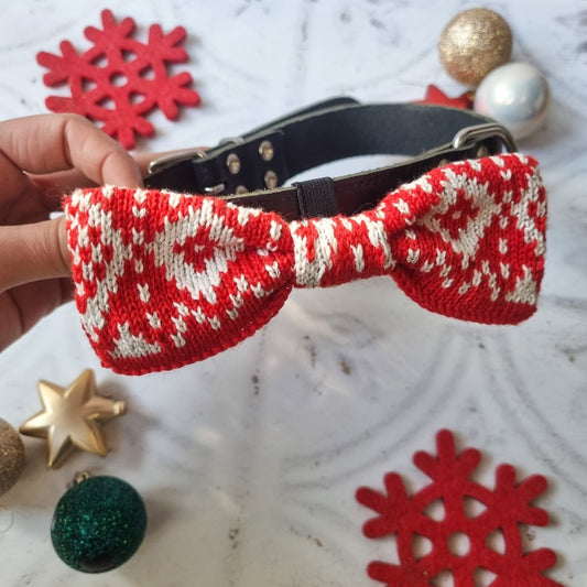 Large Dog Bow Tie : Winter Hygge - Wool & Water