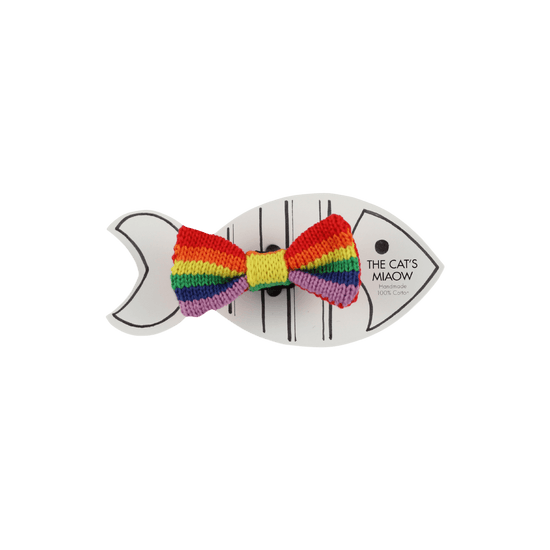 Rainbow / PRIDE Cat Bow Tie: Cat and Tiny Dogs - Wool & Water