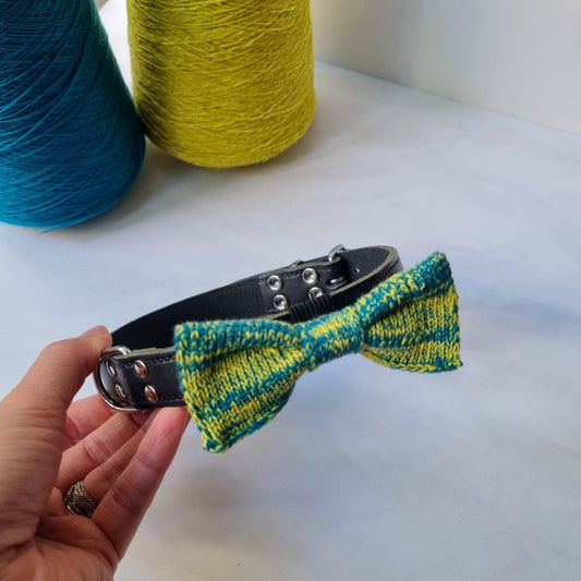 Small - Medium Dog Bow Tie: Wasabi Mix - Wool & Water