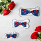 The Love Bow Tie (Blue + Reds): Small - Medium Dog - Wool & Water